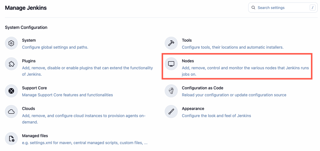 Manage node menu.